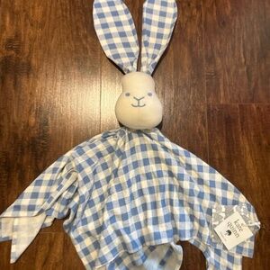 Kate Quinn blue gingham bunny security blanket or lovey
